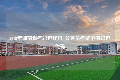 2018年湖南省考职位代码_公务员考试中的职位代码